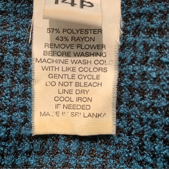 Jacket (Teal & Black hounds tooth)  Size 14P - Picture 13 of 15